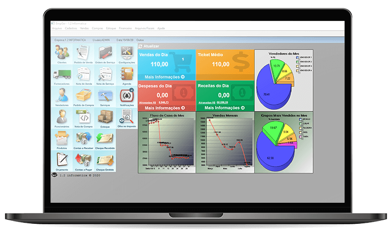 computador com sistema pdv